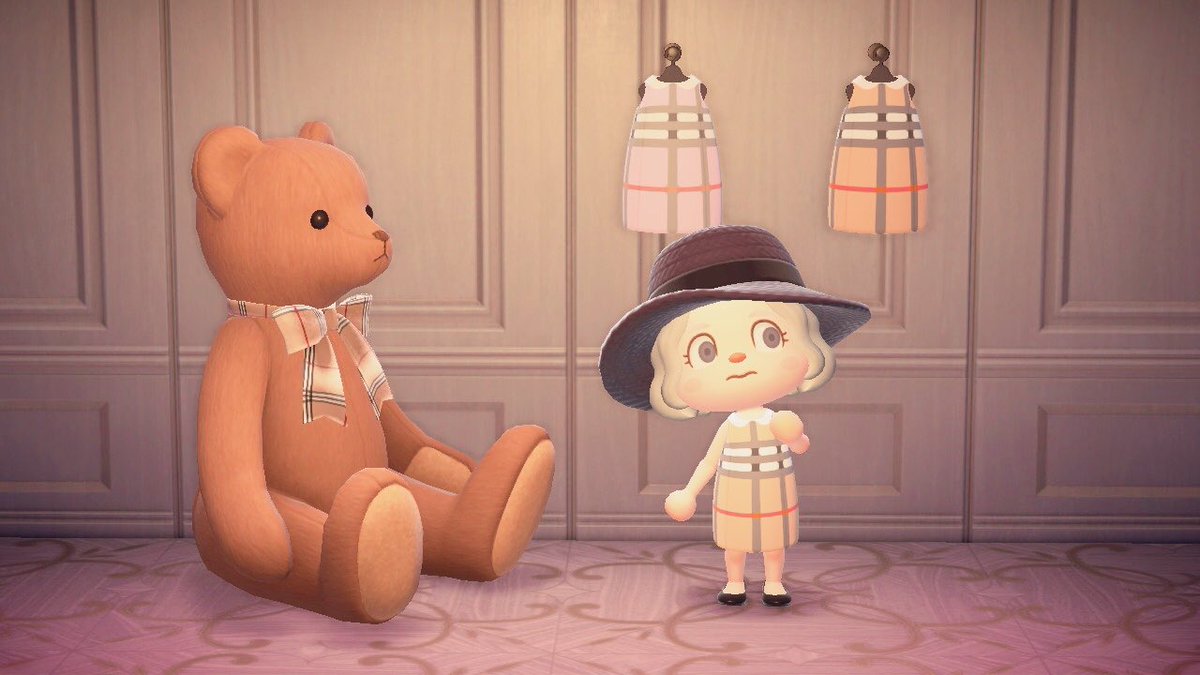 𝕃𝕚𝕦𝕙𝕦𝕒 𝐁𝐮𝐫𝐛𝐞𝐫𝐫𝐲 バーバリー風のワンピースです 袖なしワンピが欲しくて作成しました バーバリーのピンクも好きで 作ってみたけどどうかな ᴗ メンズのも作ろうかなと思っています あつ森 Animalcrossingdesign