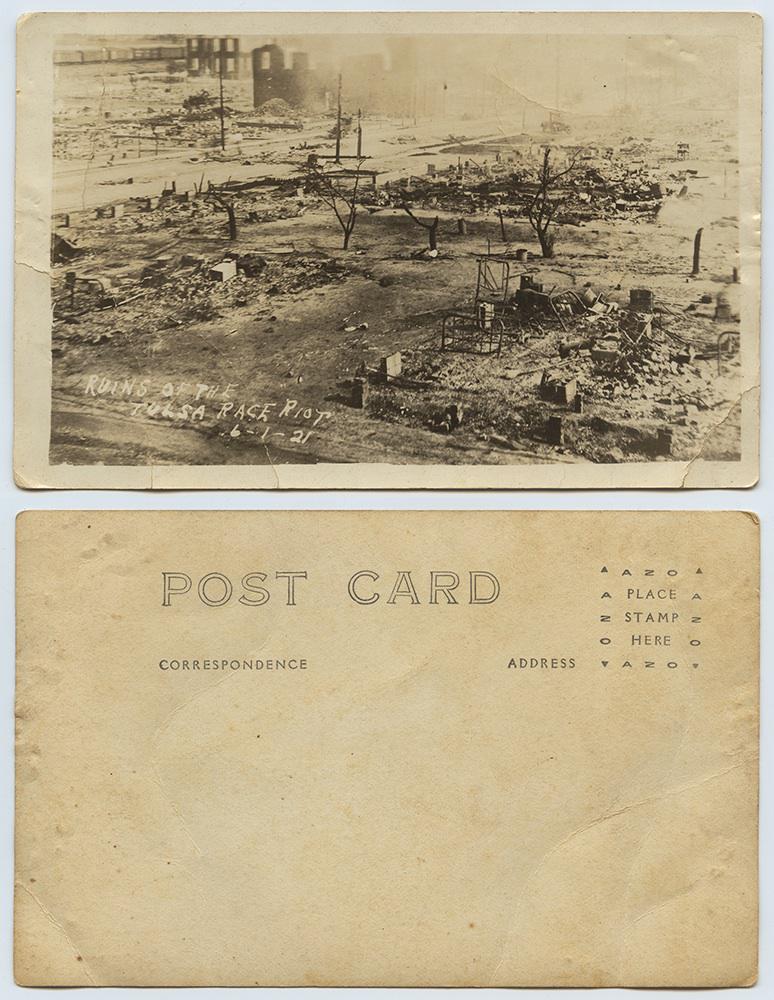 After the  #TulsaRaceMassacre, white residents of Tulsa celebrated the obliteration of the Greenwood district - also known as "Black Wall Street" - with postcards like these...  https://slate.com/human-interest/2014/07/tulsa-race-riot-history-postcards-made-with-images-of-ruins-of-black-communities.html