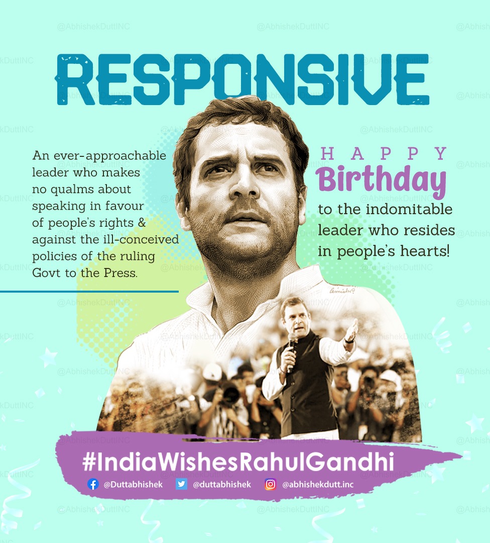 50 years completed... Happy birthday... Mr. Rahul Gandhi  