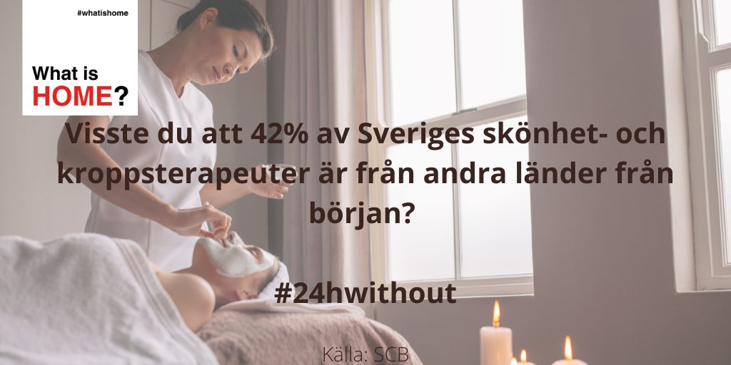 Caritas_Sweden's tweet photo. Visste du att 42% av Sveriges skönhet- och kroppsterapeuter är från andra länder från början? 

#24hwithout #whatishome

https://t.co/TKc2G7VgGd https://t.co/CpJyBUNdKJ