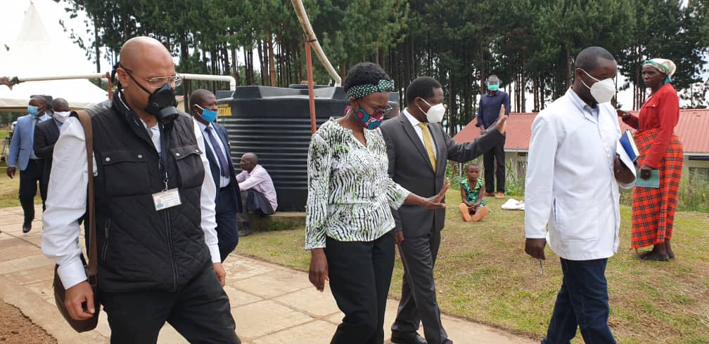 Hon. Minister of Health  Dr Jane Aceng  joined Hon. Minister  of State  for Planning  David  Bahati who also double as the area MP of Ndorwa West  to launch larviciding  in Butanda Sub County in Kabale  District. The intervention  is aimed at  chasing  Malaria  to zero