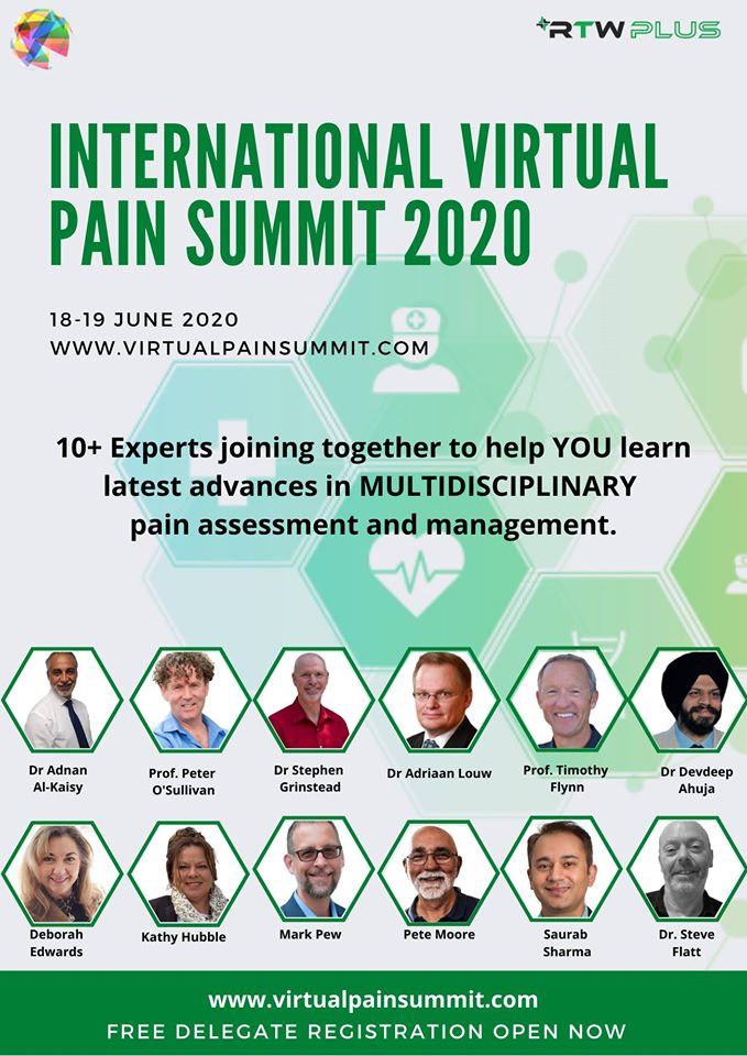 HAThawer's tweet photo. Informed clinical advice from @PeteOSullivanPT #PainSummit2020 @RtwPlus
"The best gift you can give someone is to put them in charge of their health. Listen to them. Validate them. Acknowledge their story."
#multidisciplinary #pain #physiotherapy #functionalrestoration https://t.co/eeVgMpxDpE
