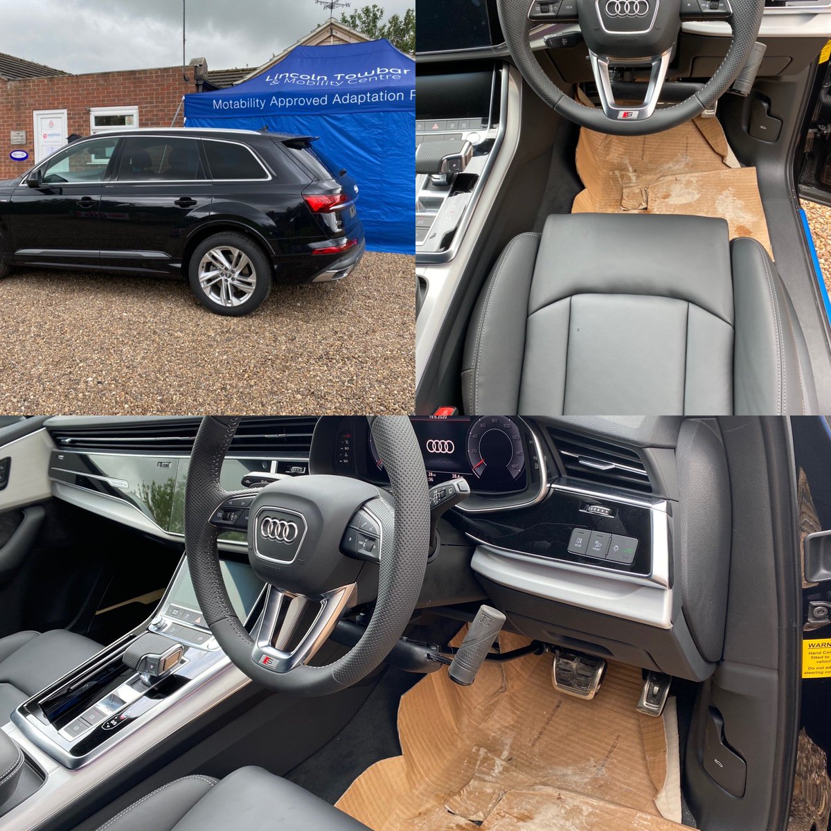 lincolntowbar's tweet photo. .@JeffGoslingHC Push Pull Hand Controls fitted to a @AudiUK #Q7 for @JCT600 #Lincoln #Audi #mobilityadaptations #motability #lincolnshire https://t.co/eJ5IThTWP5