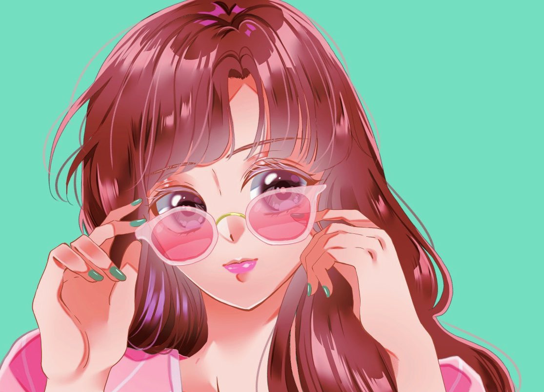 イラスト原画 「サングラスの娘」 紫 香花 on X