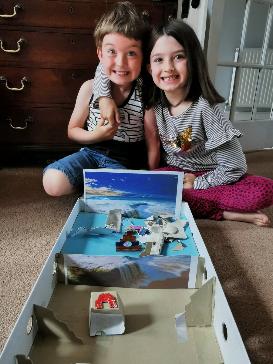 More teamwork to create a ocean diorama <a href="/MissNLBrown/">Nicole Brown</a> they have shown a whale and a boat and lots of rubbish. Mum may have had to Google diorama.... We are all learning @MissRobertson97 <a href="/NewtongrangePS/">NewtongrangePS</a> #aspirebelieveachieve