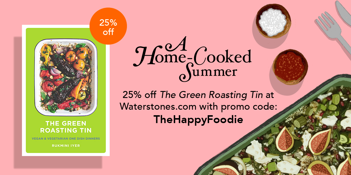 For the month of June, we're offering an exclusive 25% discount off @missminifer's one-tin veggie bible, The Green Roasting Tin, at @Waterstones. Just click here and use the code "TheHappyFoodie": https://t.co/kFO1JgNXr4 https://t.co/V0YgWCfety