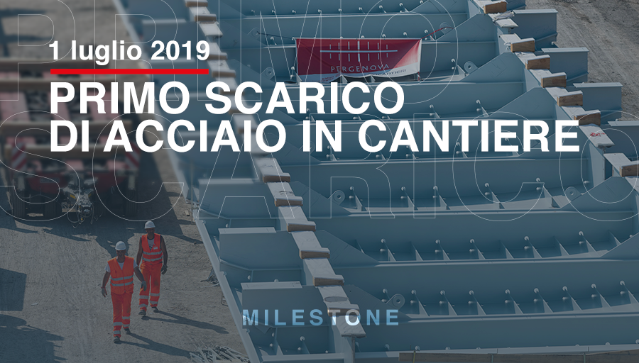 per_genova's tweet photo. #Milestone: 1 luglio 2019, giunge in cantiere il primo trasporto eccezionale, comprendente 9 elementi di acciaio.
#PERGENOVA https://t.co/RmNnTBffxI
