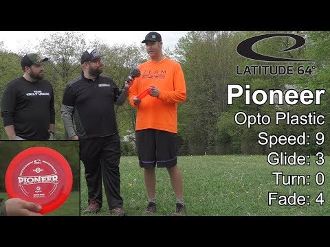 DiscGolfExamine's tweet photo. Today's disc review is the highly overstable @Latitude64 Pioneer in Opto Plastic.

Flight Numbers:
Speed: 9
Glide: 3
Turn: 0
Fade: 4

Let's take a look at how this disc flies for a Back Hand or Side Arm pro player.

https://t.co/Pyo2e7nL9E https://t.co/aN3pa2W6mI
