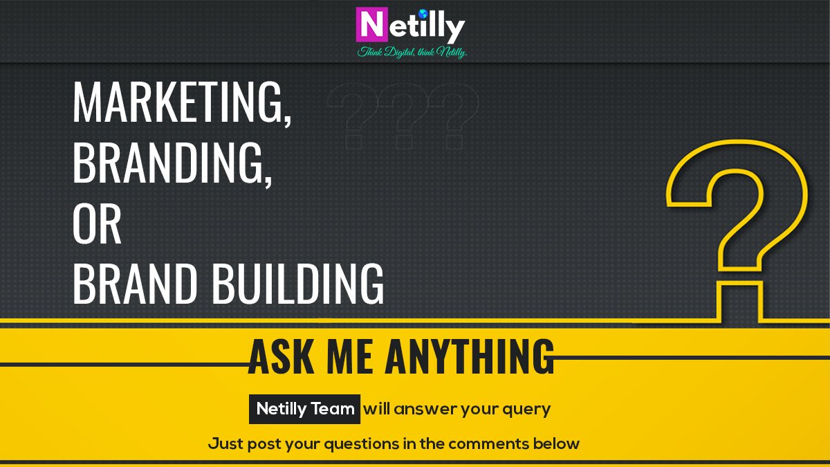 NetillyDM's tweet photo. #Netilly will be doing #AMA session and will be answering all your questions related to #Branding, #Marketing, and #BrandBuliding. What stops you drop all your #questions in the comment below  

#DigitalMarketing #MarketingDigital #Design #Graphicdesign #Logo #Brand #Business https://t.co/JRwfQHSgwb