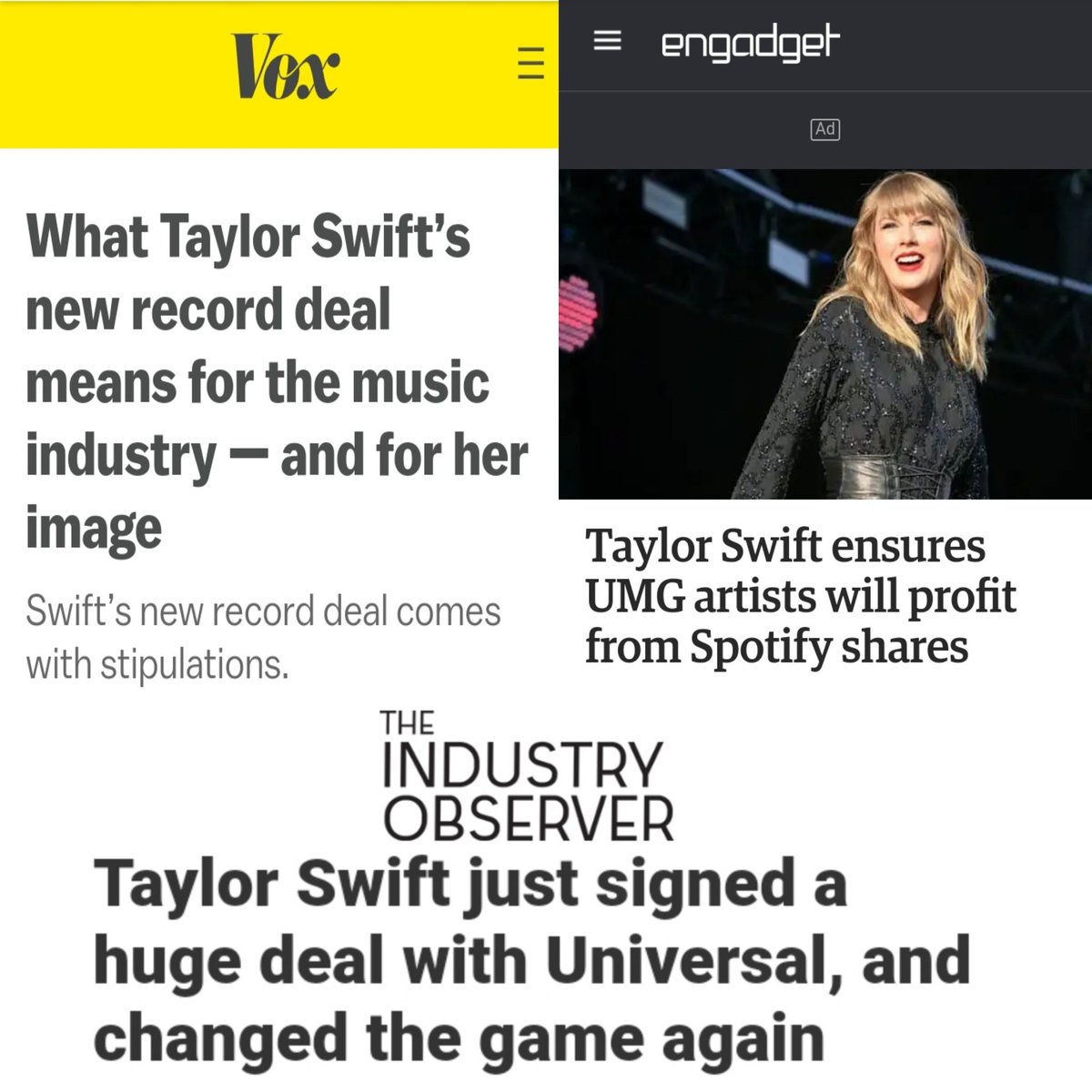 In 2019, Taylor Swift signed a global deal with Universal and Republic that secured a guarantee from the label that any sale of its Spotify shares would result in non-recoupable payments to all artists on its roster and will never have unpaid or underpaid royalties from streams.