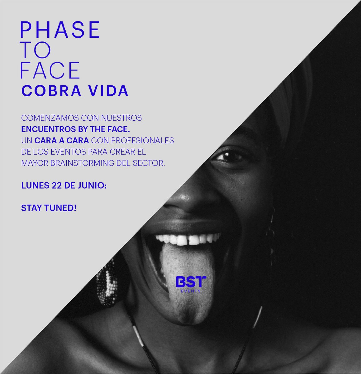 bst_events's tweet photo. El lunes 22 de junio entramos a la siguiente fase, la de ENCUENTROS "BY THE FACE". Una campaña que tiene para ocasionar encuentros sin que ninguna alerta nos cuarte. Por la cara, con grandes profesionales.

#PHASETOFACE
#ENCUENTROSPORLAFACE
#ENCUENTROSBYTHEFACE
#MICE
#EVENTPROFS https://t.co/1ZW0UUFDYY