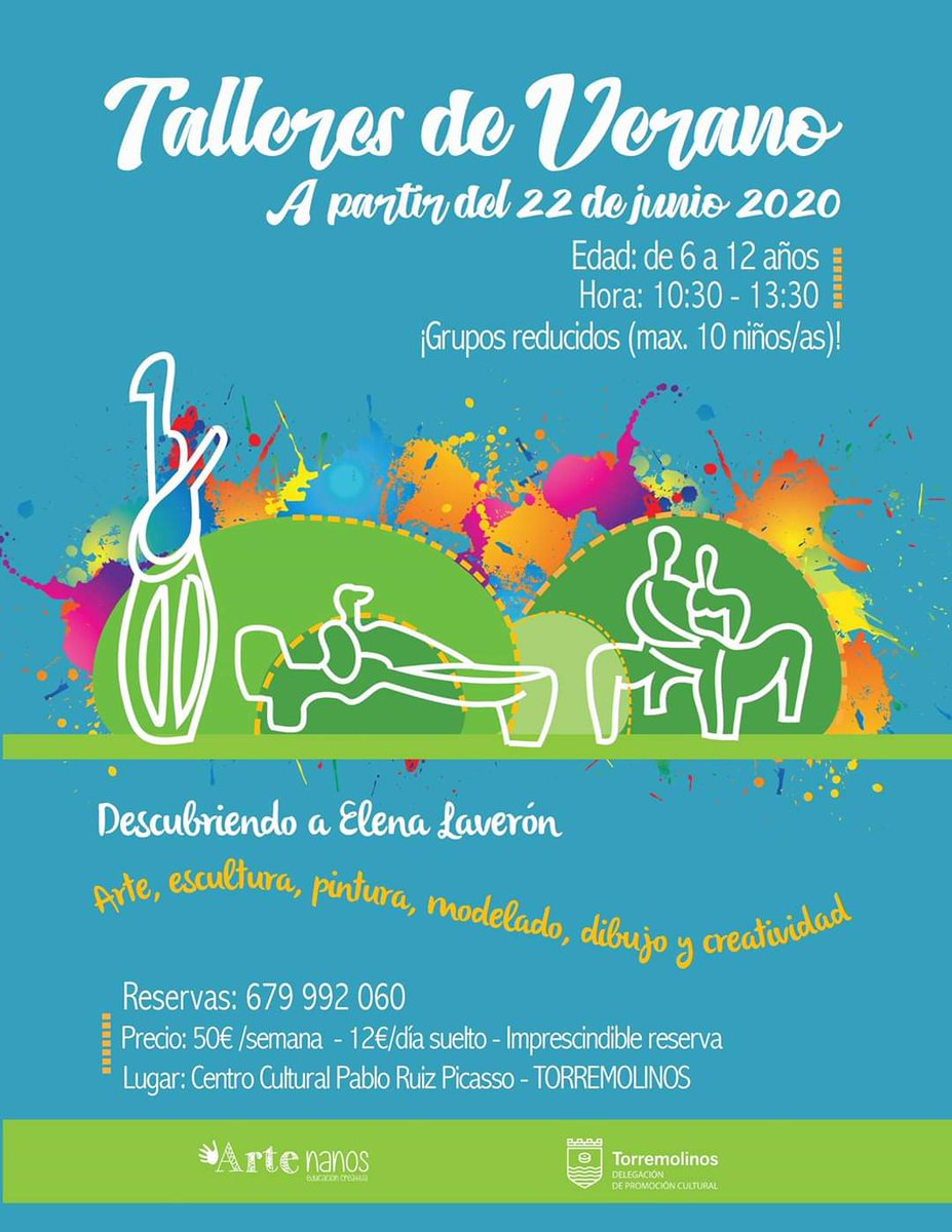Torremolinos_On's tweet image. Este verano, peques de #Torremolinos (6 a 12 años) aprenderán y disfrutarán del #arte en los talleres de @artenanos 👦👧 Serán talleres semanales en los que estudiarán las esculturas de #artistas del siglo XX y XXI, entre ellas las de Elena Laverón

#JuntosDespegamos