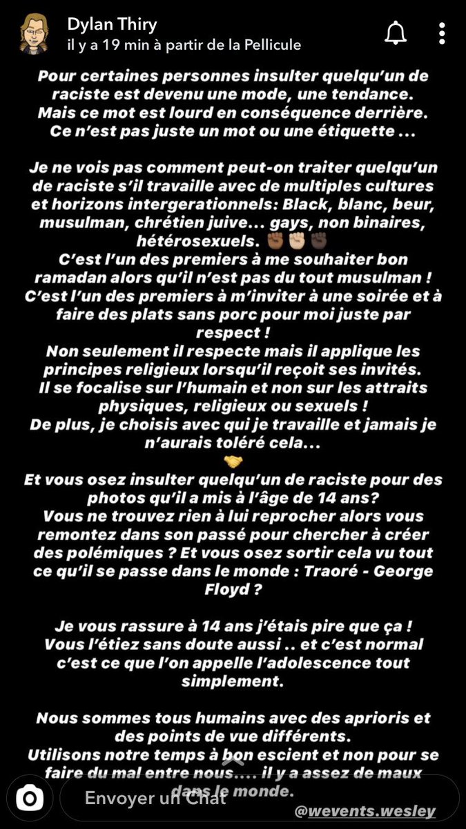 On peut pas trouver pire gogole que Dylan  #wesley . Les propos sont RACISTE et t’ose venir nous dire le contraire ????Un roman pr dire vive wesley, venant d1 mec ki vis sur le dos de ces meufs et ki s’invente des colab avec gucci sur kohlanta on attendez quoi de plus ?  #gogol