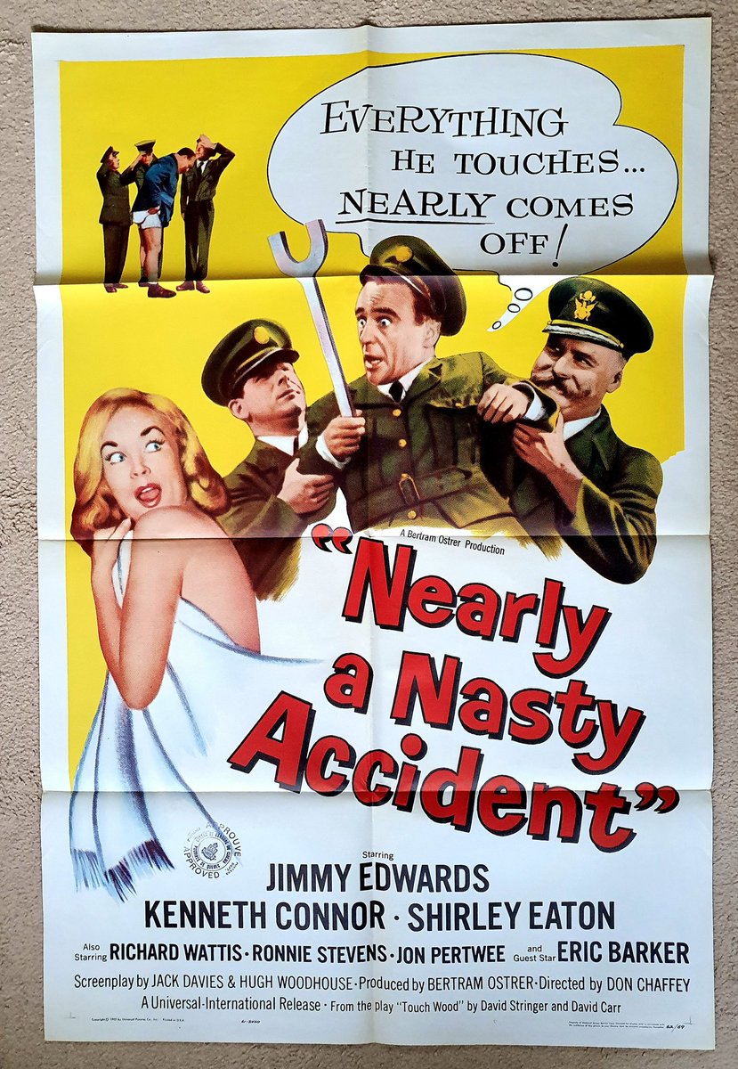 JohnAPHewer's tweet photo. #NearlyANastyAccident: Early 60s leading role for #CarryOnFilm favourite #KennethConnor, in the same style as #WatchYourStern and written by #NormanWisdom regular scribe #JackDavies. Extremely good fun! #JohnComedyPosters https://t.co/Gz6BhxltjI