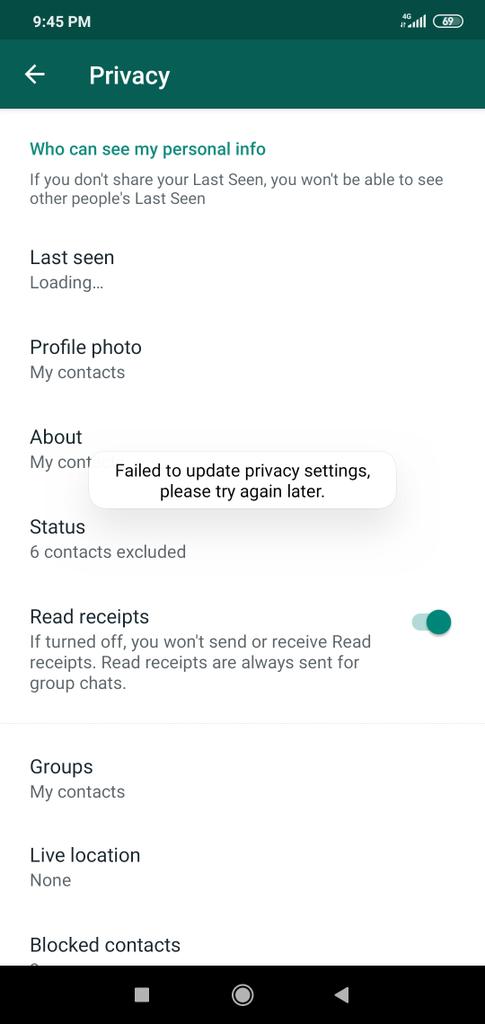 rumii_07's tweet photo. WhatsApp down online status privacy not working 
@WhatsApp 
#whatsappdown https://t.co/5tlgfdeBlD