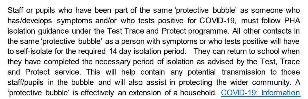 15/ What if you - or someone in your protective bubble - shows symptoms and/or tests positive? - You: self isolate for 14 days- Someone in your protective bubble: you all self isolate for 14 daysSo expect major disruption as we enter flu season?