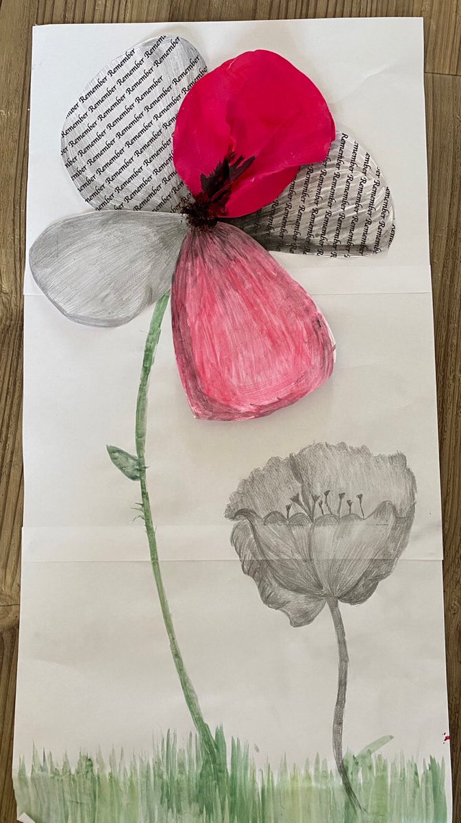 We’ve spent a few weeks on poppy art for our World War One topic - this piece is so well-thought-out and beautiful! @Cornerstonesedu #FallenFields #HomeLearningUK