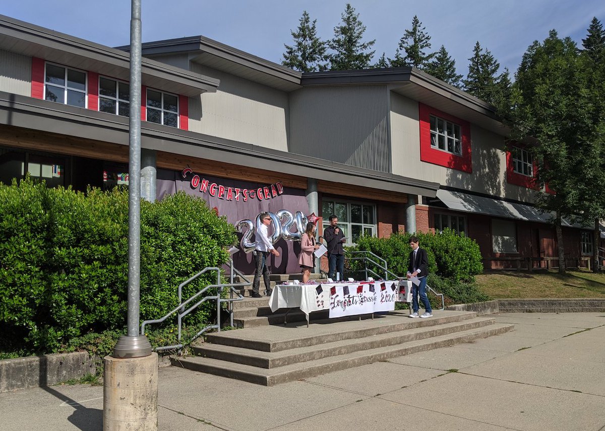 Getting ready for our outdoor Cambridge Grade 7 Farewell.