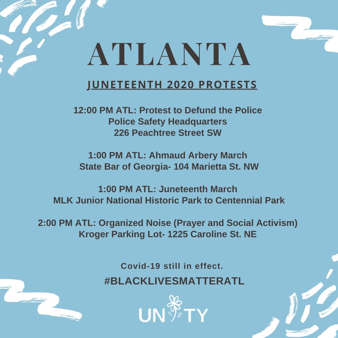 unityofus's tweet photo. 📍ATLANTA #JUNETEENTH2020 PROTESTS https://t.co/23zPhfOFJ4