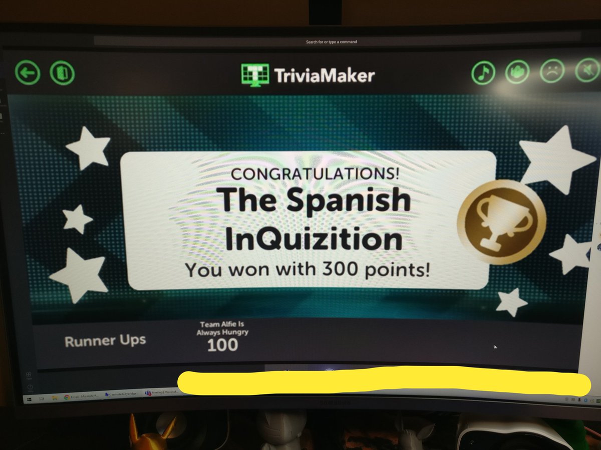 One of my very talented Year 7s has turned into a little quiz master! Making quizzes for our daily mash up but now also inviting his Spanish class! Congratulations <a href="/LadybridgeMFL/">Ladybridge MFL</a> on your win today! #ladybridgehigh #ladybridge #ladybridgelearners <a href="/triviamakerapp/">triviamaker</a> #triviamaker