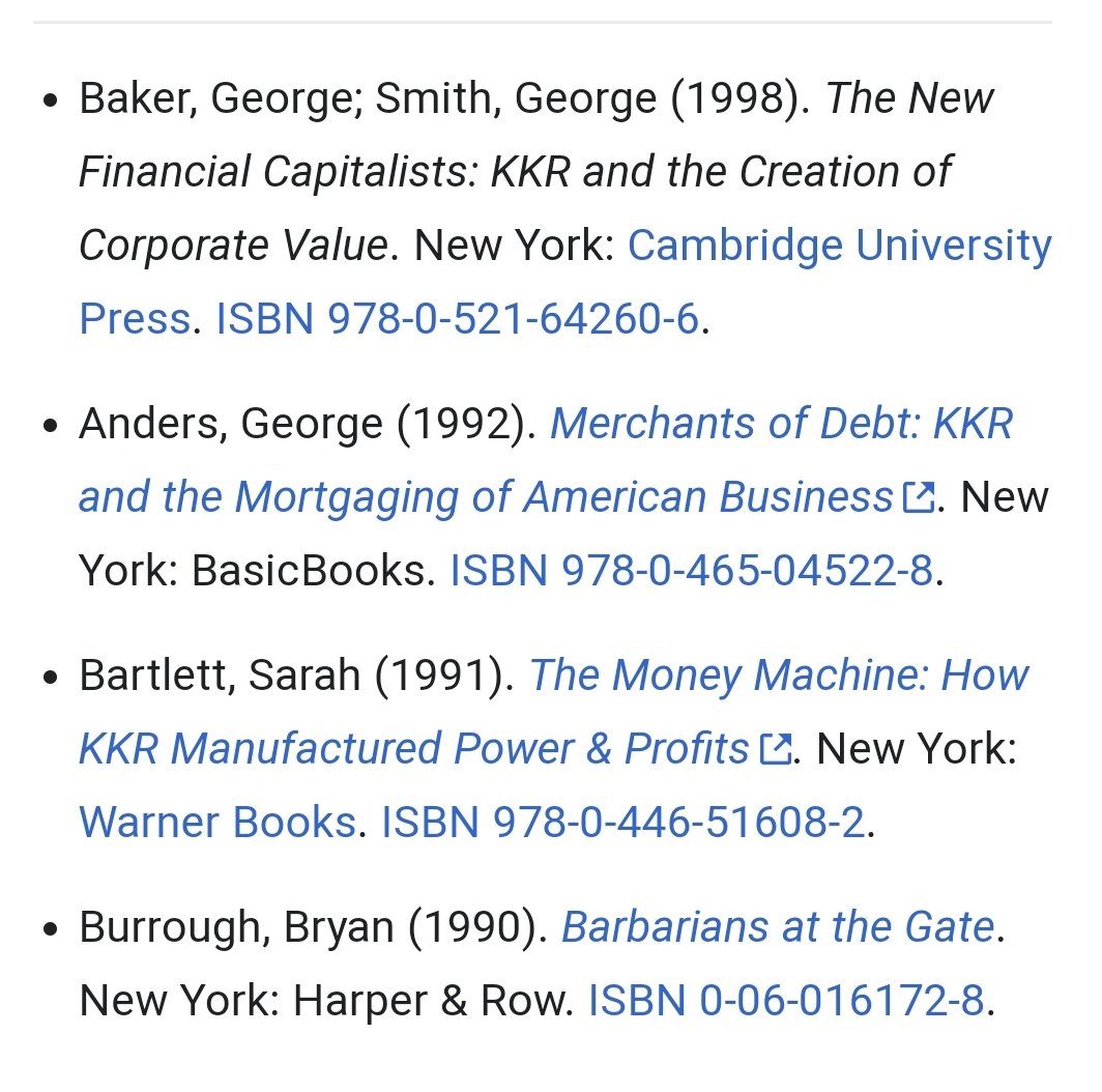 There's some books about how KKR operates with some interesting titles15/