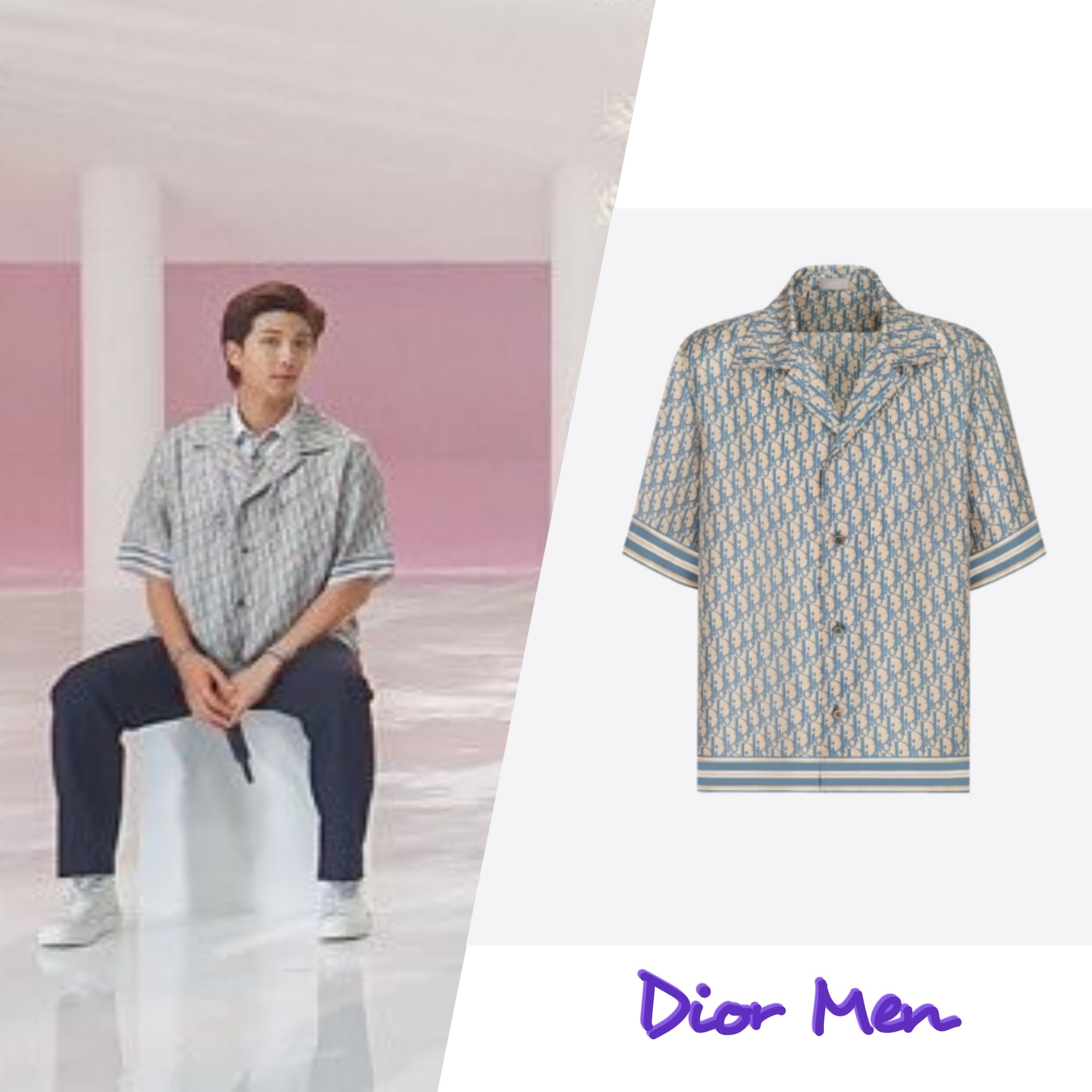 Dior Homme Oblique Pixel Hawaiian Shirt In White  ModeSens