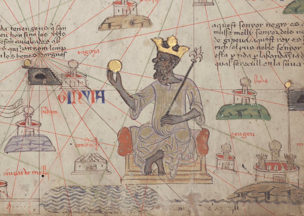 This is Mansa Musa. Arguably the richest man in history and certainly the richest of the middle ages. As Emperor of Mali, he was famous for giving out so much gold on his hanj to Mecca that he crashed the Egyptian economy.