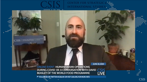 Interim Director  @JakeKurtzer asks  @WFPChief: “Today is  #Juneteenth   and events in the United States have led to a lot of soul searching, particularly within the aid sector about issues of racial bias and social justice."  #WFPatCSIS