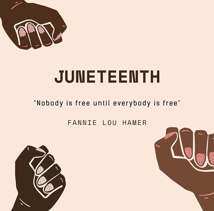 CeciliaInCyber's tweet photo. Juneteenth is a day of recognition, restoration &amp; celebration of the liberation of African American people from slavery. 

Emancipation Proclomation 1863 took over 2yrs to be recognised and slaves to be freed. 150+ yrs on &amp; much progress is needed. 

👊🏿👊🏾👊🏽👊🏼👊🏻
#Juneteenth #BLM https://t.co/qfXHfeMQUG