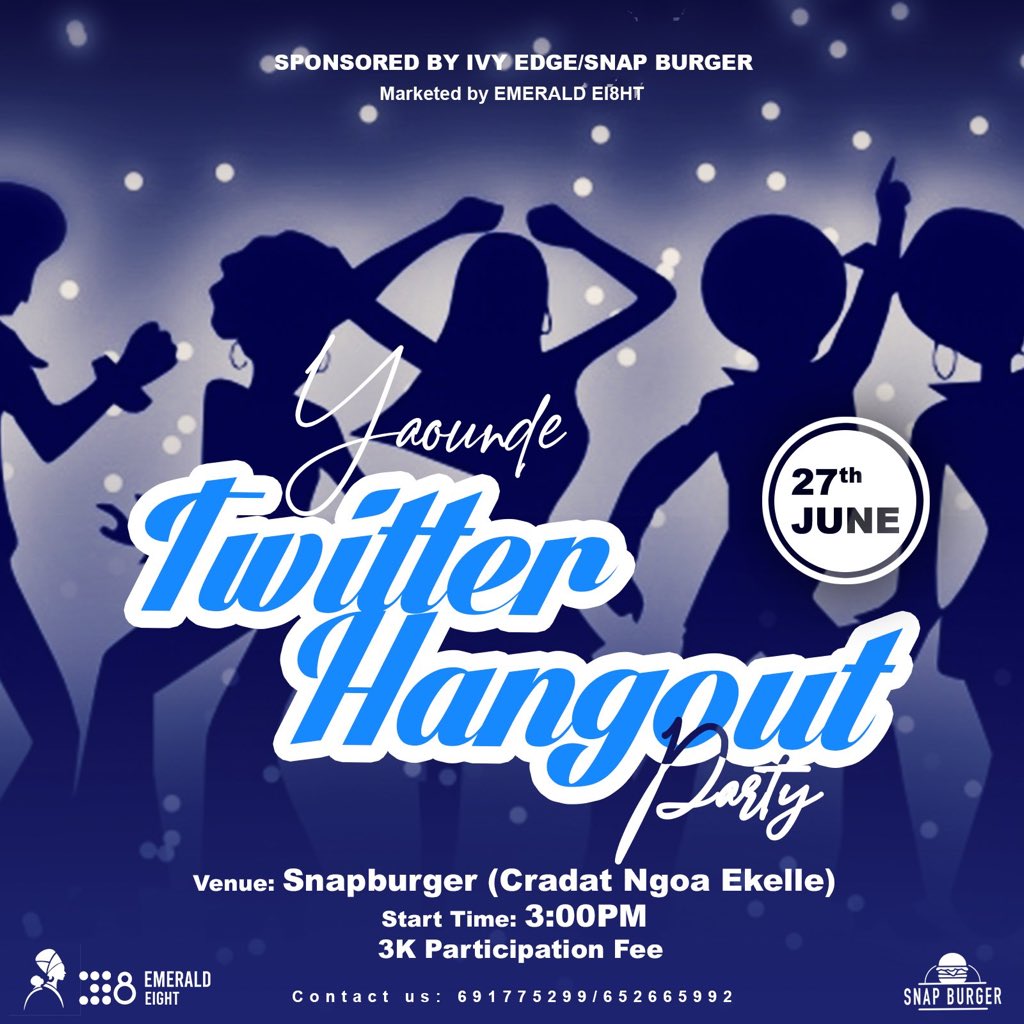19) “Snap Burger”  Ngoa Ekelle Rendez vous here on the 27th for the twitter hangout 