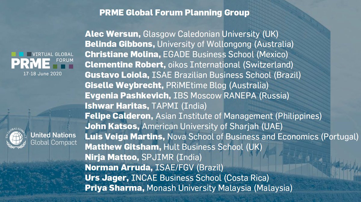 PRMESecretariat's tweet photo. Over a 1000 of you joined the #PRMEGlobalForum over the course of two days - the largest gathering of the #PRME community to date❗️

A special thank you goes to these master planners and leaders in our community who contributed to the planning and execution of the event. https://t.co/NNbkqpmVVW