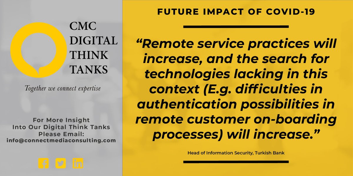 CMCSummits's tweet photo. Today's opinion piece from the Head of Information Security at a Turkish Bank. If you would like to learn more about our Digital Think Tank's please email info@connectmediaconsulting.com.#CMC #covid19 #business #banking #financialservices #challenges #fintech #digitalbanking https://t.co/PbUxYEKgbV
