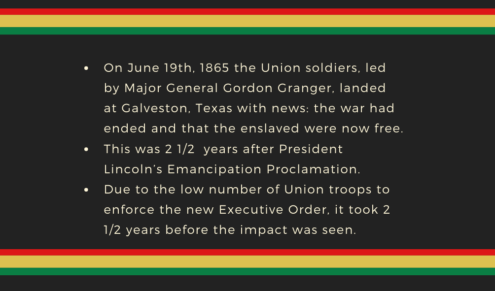 uindyslab's tweet photo. It was not until this day on June 19th, 1865 that all slaves were free. Learn more about this delay and the importance of Juneteenth at https://t.co/UI7G1ynG6N ✊🏽✊🏾✊🏿
#uindy #uindystudentaffairs #uindystuaffairs #blm #blacklivesmatter https://t.co/wyDl9y1Pg8