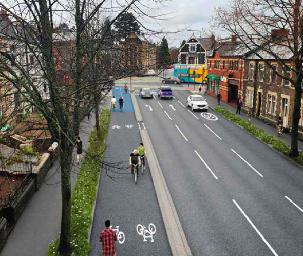 Cardiff Council are bringing forward an exciting transport scheme for public consultation today.  http://www.cardiff.gov.uk/cycleways  It’s the next phase of a cycleway that would go from the city centre to the UHW Heath Hospital. Here’s a thread to try and help explain the plans: