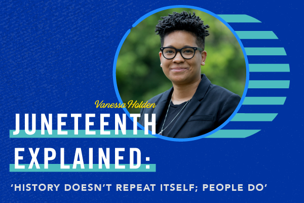 universityofky's tweet image. Today, we commemorate #JUNETEENTH2020

We all want to learn more about African American history — a legacy filled with tragedy, inequality, resilience and survival.

View a Q&amp;amp;A with @drvholden for more information about Juneteenth: bit.ly/juneteenth-exp…