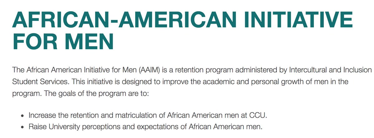 African American Initiative for Men (AAIM) https://www.coastal.edu/intercultural/initiatives/aaim/