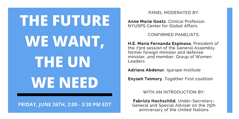 UNAUK's tweet photo. To mark the 75th UN #CharterDay, @UN, @NYUCGA + the Group of Women Leaders are holding a series of panels on global trends shaping our future.
Next Friday @amgoetz, @mfespinosaEC, @AAbdenur + @TeimoryUNA will discuss the #UNWeNeed in #UN75.
Sign up now:
https://t.co/9vLJOwBJZR https://t.co/T9yqhQpDpM