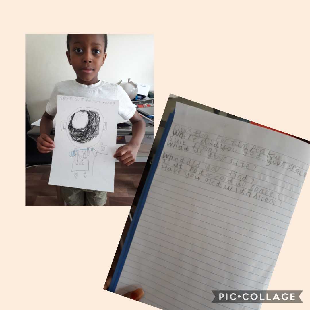 seramilas851's tweet image. @Yenton_Primary #Thelearningproject 
Ousman&apos;s space suit for Tim Peake and a Global rocket launch everyone is invited 😊😊