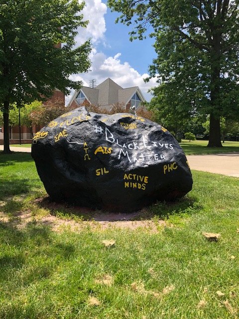 Mount Union students painted the rock in honor of #BlackLivesMatter and our community has joined in solidarity. On Juneteenth, we reflect on the past, the present, and hope for the future and commit to strive for a better world in which there is justice and liberty for all.