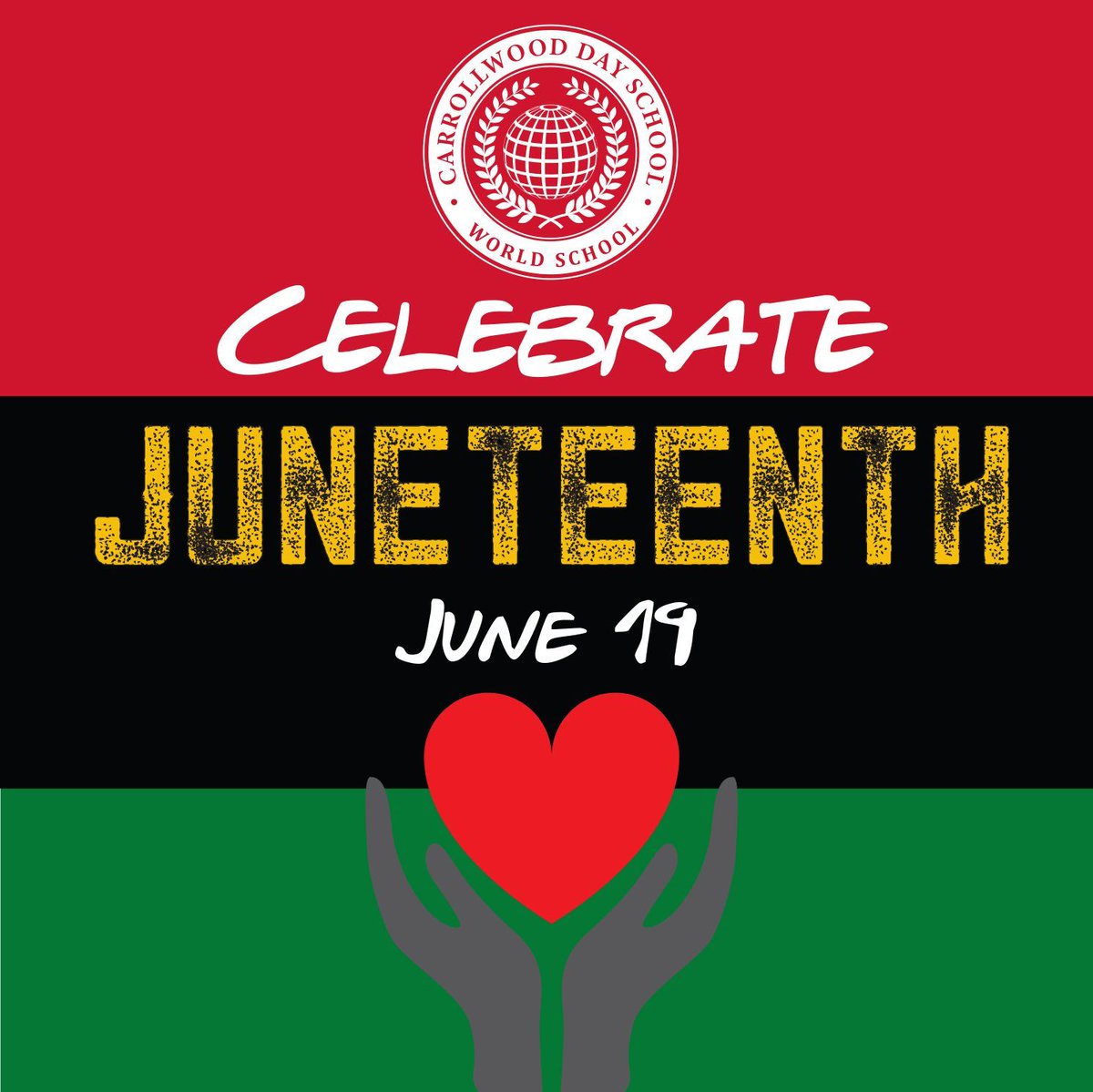 CarrollwoodDay's tweet photo. On #Juneteenth CDS vows to continue to be an ally for social justice. Want to do something but not sure what? Our Director of Wellness, Krista Diamond, has some 3 things you can do today. https://t.co/6twkN26xxt #WeAreCDS #EducationWithCharacter #EducationLeadsToChange https://t.co/MLvt1fgTxZ