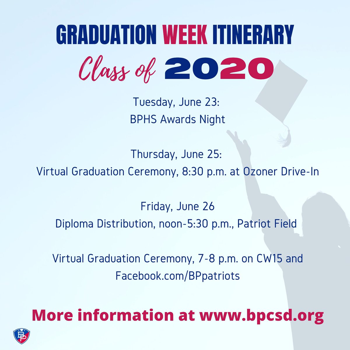 BPpatriots's tweet photo. We can’t wait to celebrate #BPClassof2020 https://t.co/c3dSWDYW29