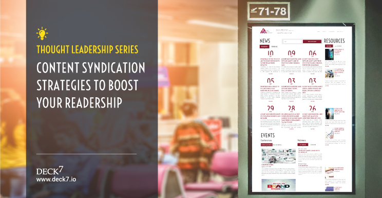 Whether it’s increasing your #ROI or doubling down on #demandgeneration, bolstering your #contentmarketing efforts gets better with these #contentsyndication strategies.

#contentstrategy #deck7 #b2bmarketing

bit.ly/Content-Syndic…