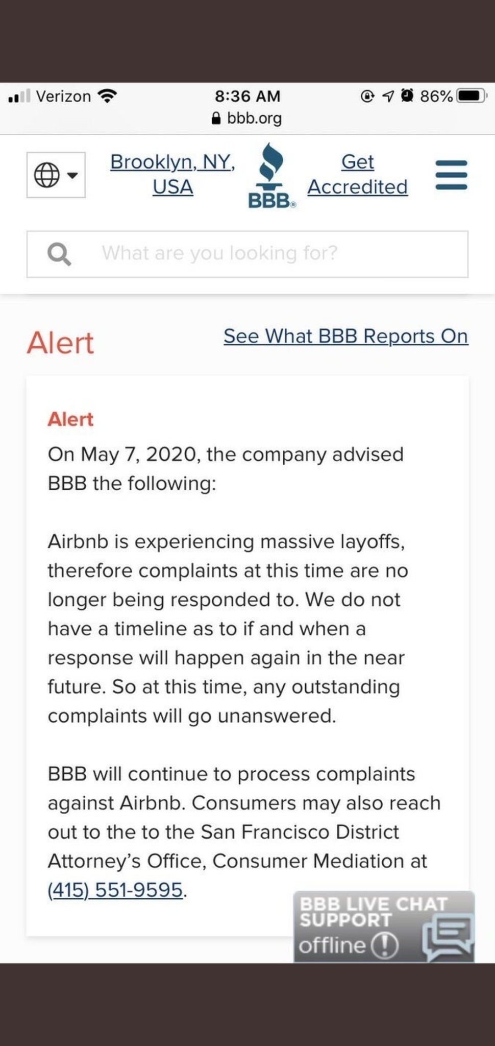 Airbnb online chat