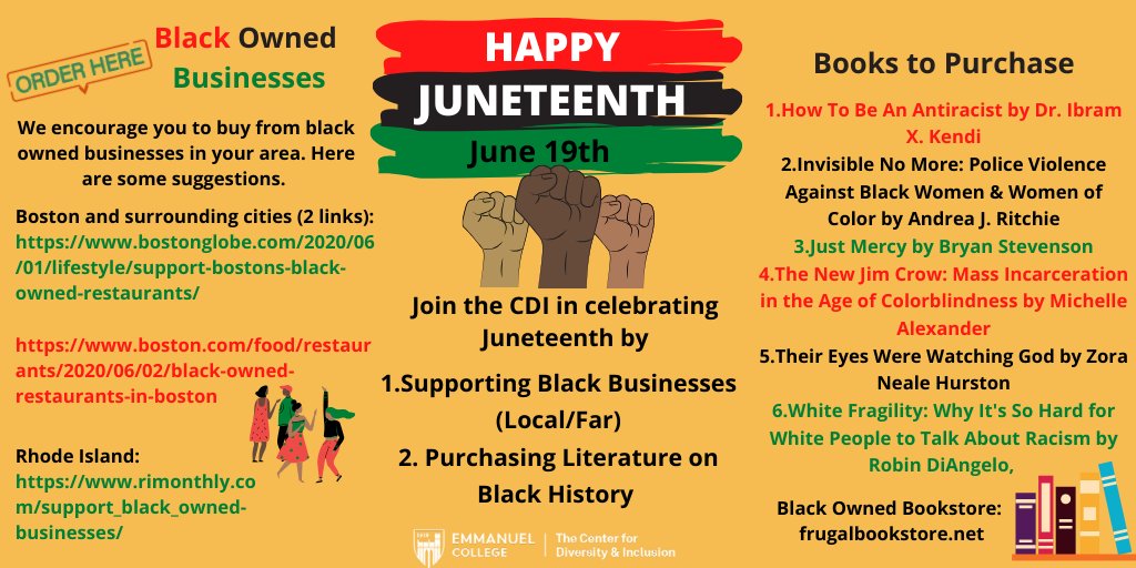 A day to remember the end of slavery, and vow to stop injustices. #JUNETEENTH2020 There is much info on this picture. Please read it and join the CDI on some of these actions.