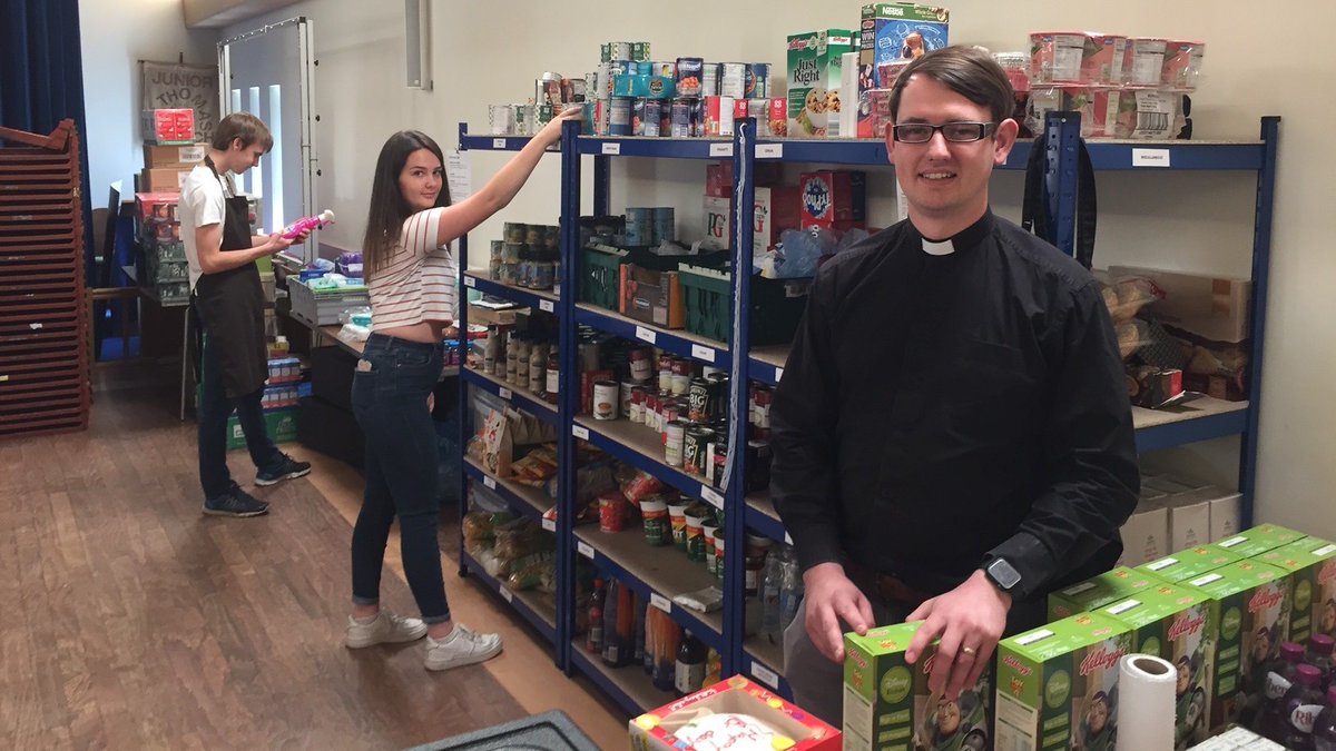 BBCRadioWales's tweet photo. This church is now a foodbank…As lockdown forces Christians to adapt, and to engage in welfare provision, All Things Considered looks at Churches and social action during the Covid 19 crisis. Sun 9am https://t.co/EchqDECYXz 
@DeanRobertsNet 
@CAPuk 
@PurpleShoots https://t.co/xnLDDF0jrV