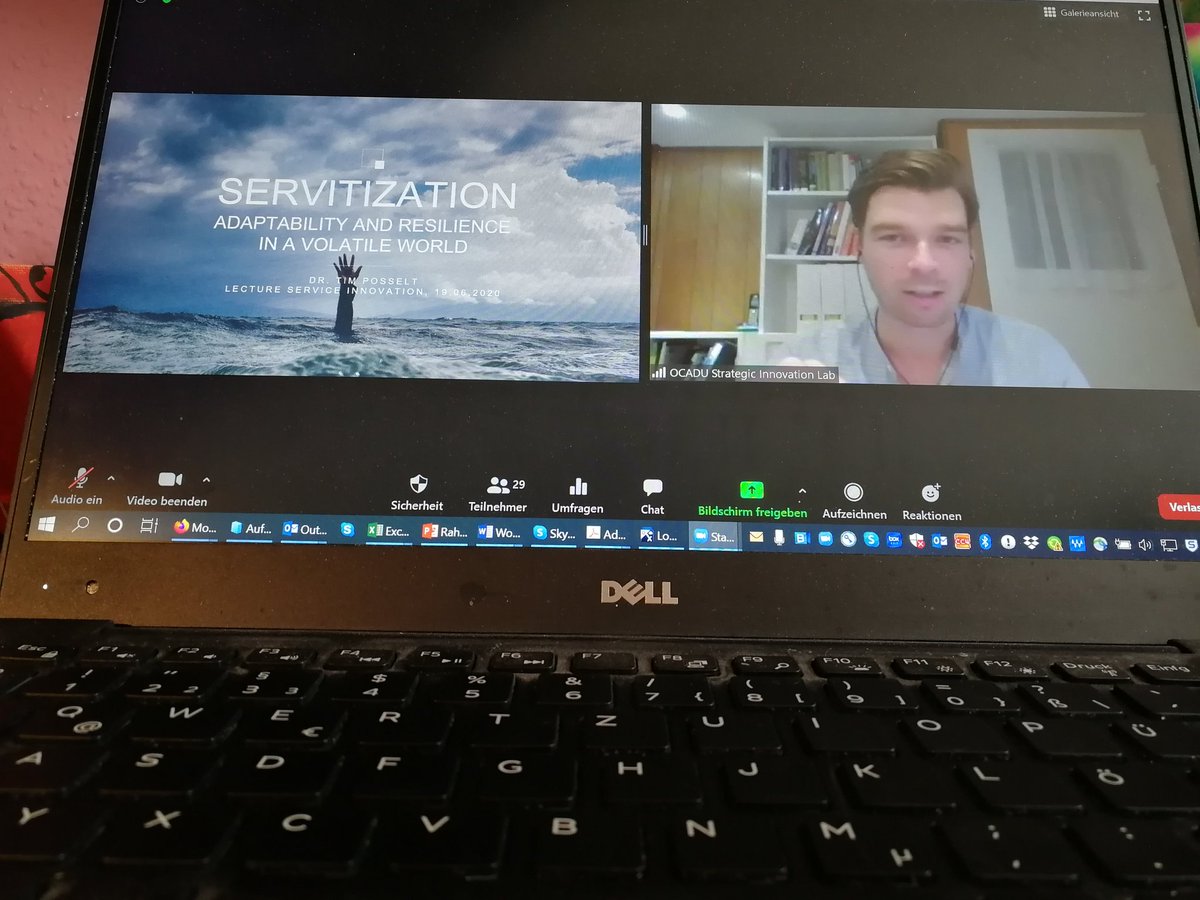 I am very happy to have @timposselt as guest speaker in my  #serviceinnovation lecture <a href="/wi1tter/">wi1tter</a> <a href="/UniFAU/">FAU Erlangen-Nbg</a> live from Canada!