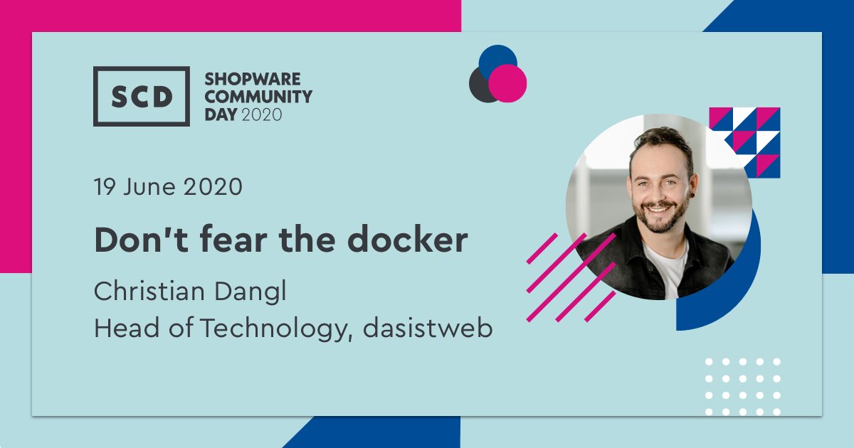 Today at 17:00!!! Christian, Head of Technology at <a href="/dasistweb/">dasistweb GmbH</a>, presents the recently launched product <a href="/dockware_io/">dockware</a> which was built to create a great setup experience for <a href="/shopware/">Shopware</a> 6. #scd2020 #shopware #docker #dasistweb #ecommerce 

go.dasistweb.de/scd2020

#scd2020 #dockware