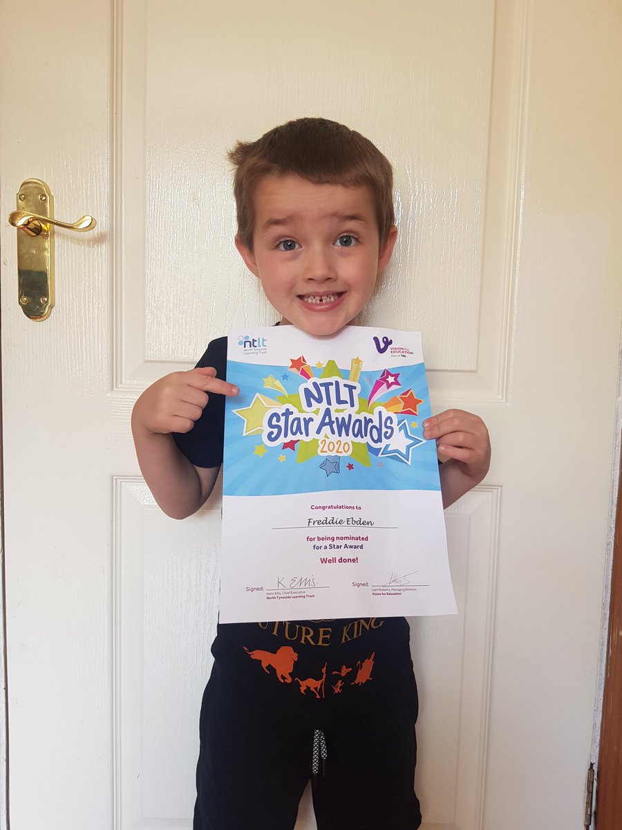 EmmaFenwick3's tweet photo. Awwww Freddie was over the moon with his Star Award certificate nominated by Mrs Hills. Thank you so much he is so happy you have enjoyed seeing all his hard work and he misses you all loads. #NTLTVirtualStarAwards2020 @NTLearningTrust  @bentondeneprim @EYFS_BDP https://t.co/YYjCvCKxA8