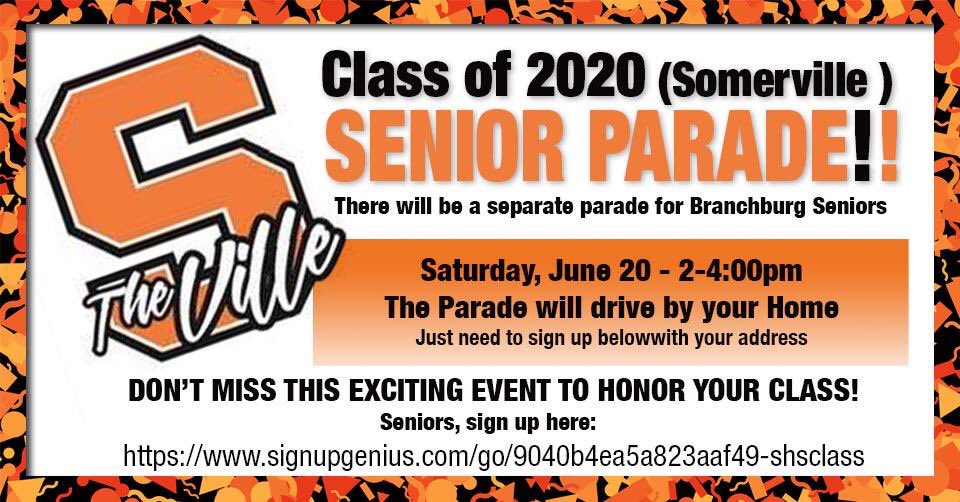 Parade route is set for the SHS Class of 2020 Community Parade in Somerville tomorrow at 2pm. If you would like to help celebrate their milestone and drive a car in the parade, meet at 165 N Middaugh prior to the start. 

Click on the link for the route: drive.google.com/drive/u/1/fold…