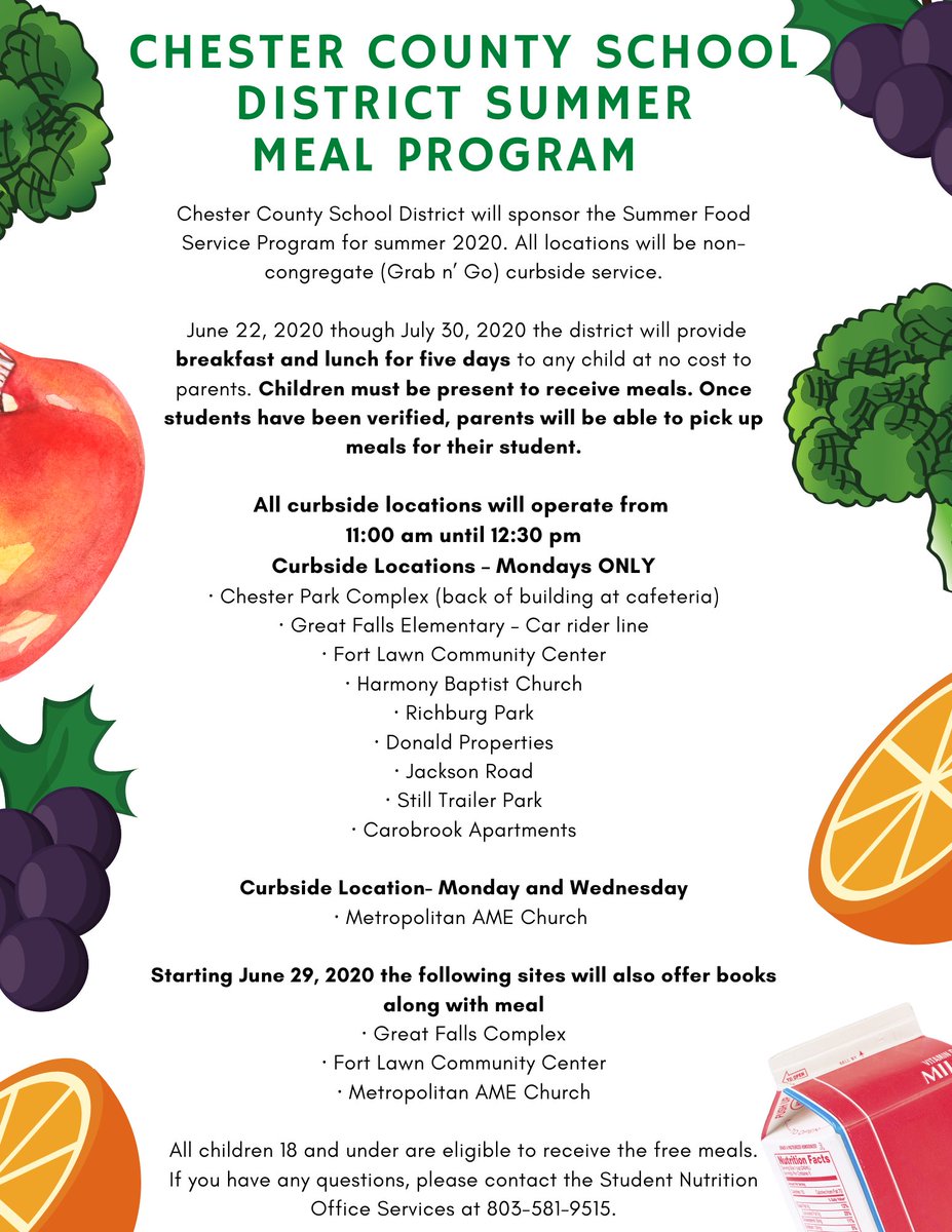 Please share! Make plans to pick up breakfast and lunch for your children - starting this Monday!